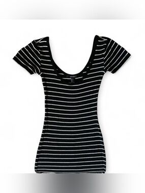 Forever 21 Striped Short Sleeve Fitted Dress